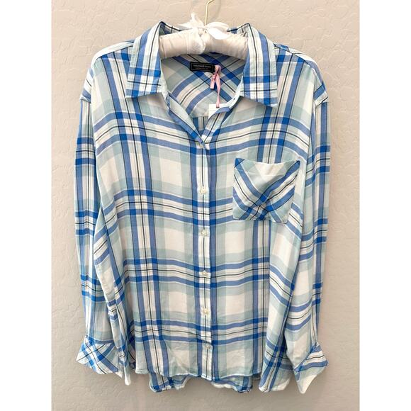 VINEYARD VINES | Blue Plaid Rayon Button-Down Shirt NWT | Size Large - Picture 1 of 8